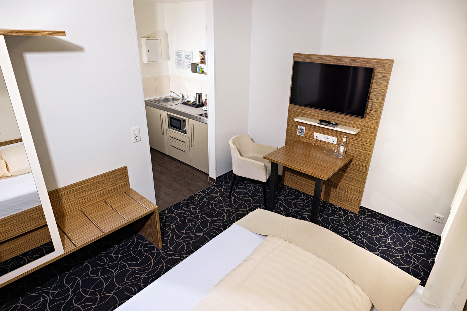 Einzelzimmer Kategorie Classic im Haus Julius, Schlafzimmer.